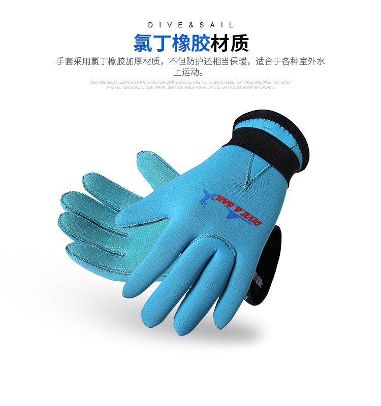 Kids Water Gloves, 3mm Neoprene Five Finger Warm Wetsuit Winter Gloves for Scuba Diving Snorkeling Paddling Surfing Kayaking