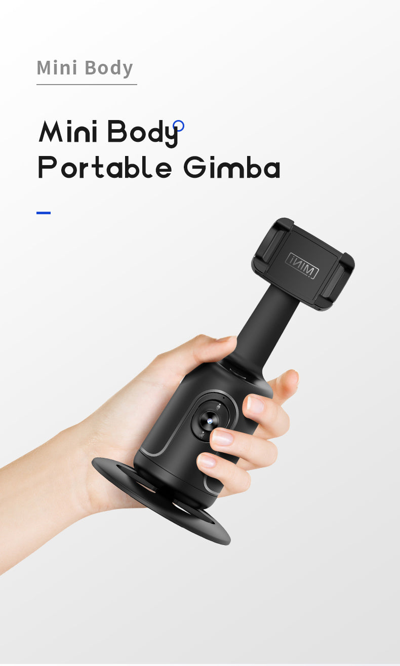 Auto Face Tracking Tripod, No App Required, 360° Rotation Face Body Phone Mount Smart Shooting Phone Tracking Holder for Vlog Live Streaming Video, Rechargeable Battery, Black