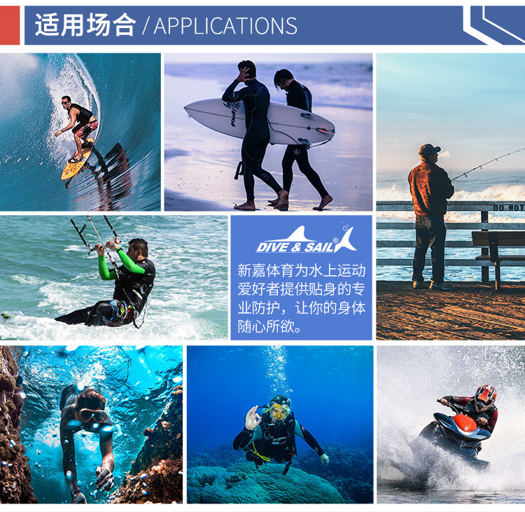 3MM Wetsuit Neoprene Men Underwater Kitesurf Surf Surfing Spearfishing Jacket Front Zip Wetsuit Scuba Diving Snorkeling