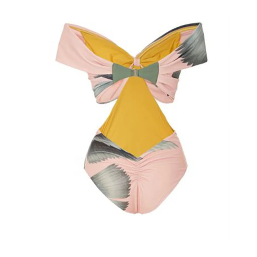 Mulheres do vintage um pedaço maiô alta corte cobrir rosa beachwear luxo biquíni designer maiô verão surf wear beachwear