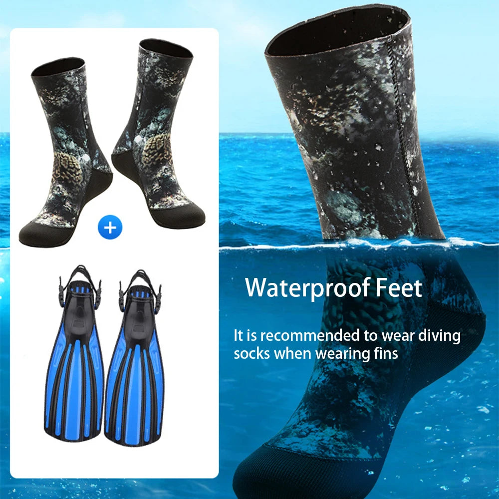 Diving Socks 5mm/3mm CR neoprene diving socks diving socks Camouflage beach socks Swimming socks keep warm for scuba diving