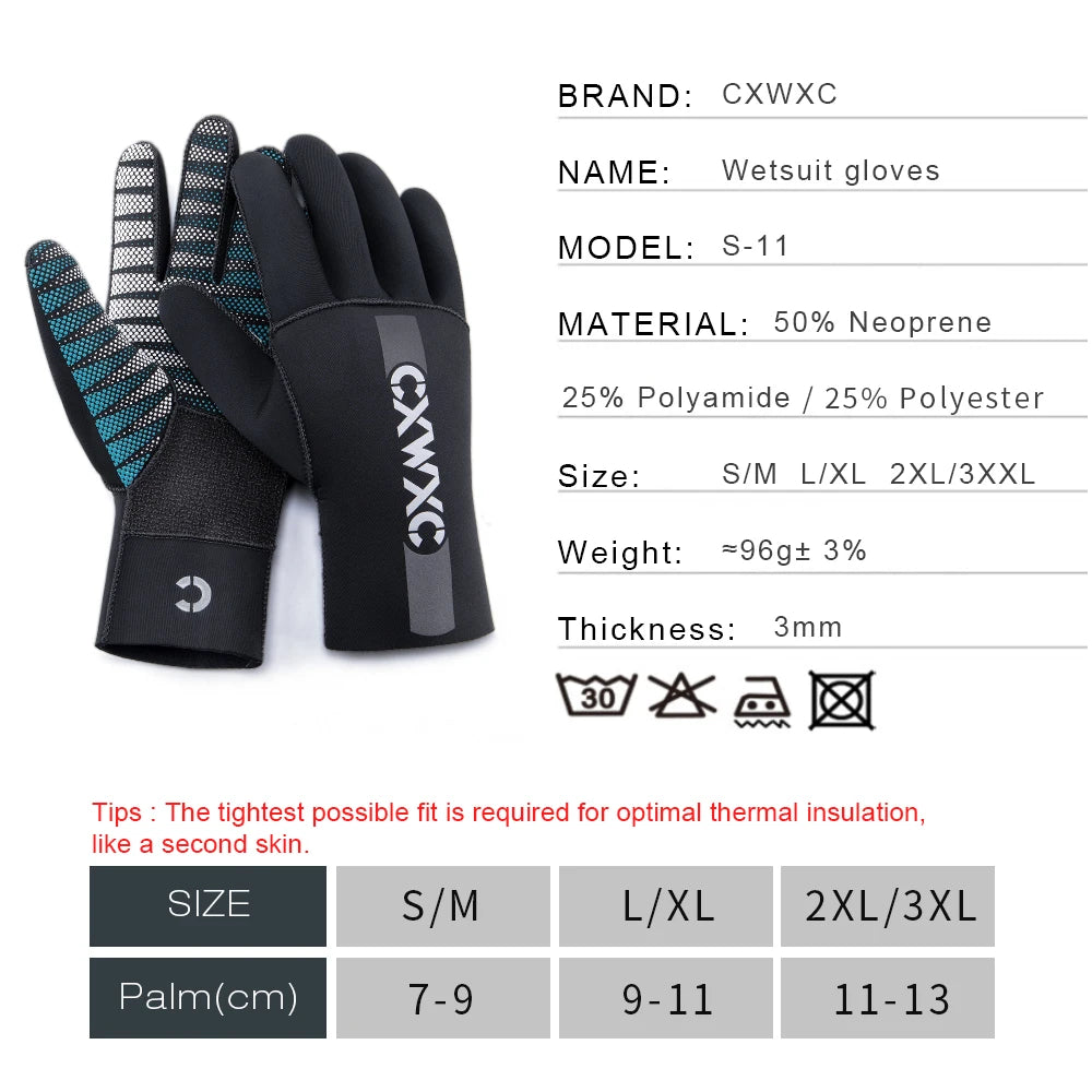 Thickened warm gloves winter riding ski winter swimming aquatic Sports waterproof non-slip gloves palm protection