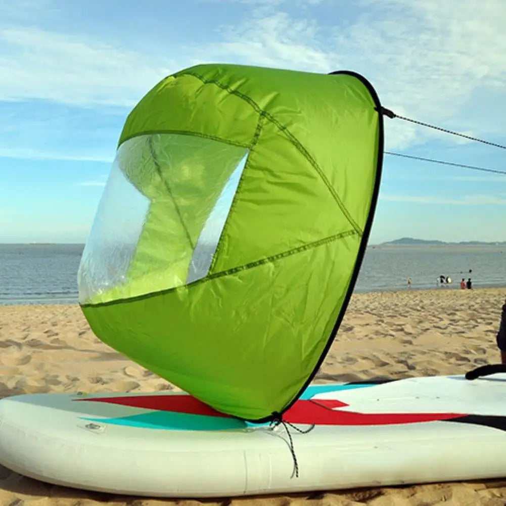 Foldable Kayak Boat Wind Paddle Sailing Kit Sail Sup Paddle Board Sailing Canoe Stroke Paddle Rowing Boat Wind Clear Window