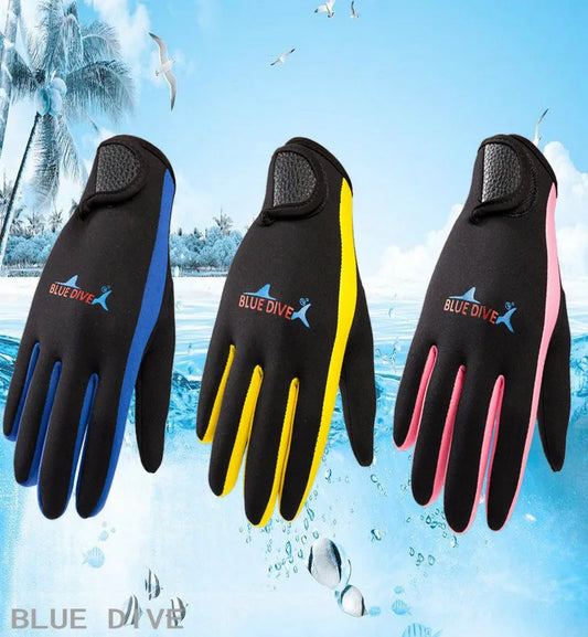 1.5mm neoprene swimming diving gloves,neoprene gloves with magic stick,gloves for winter swimming,warm,anti-slip Free Shipping