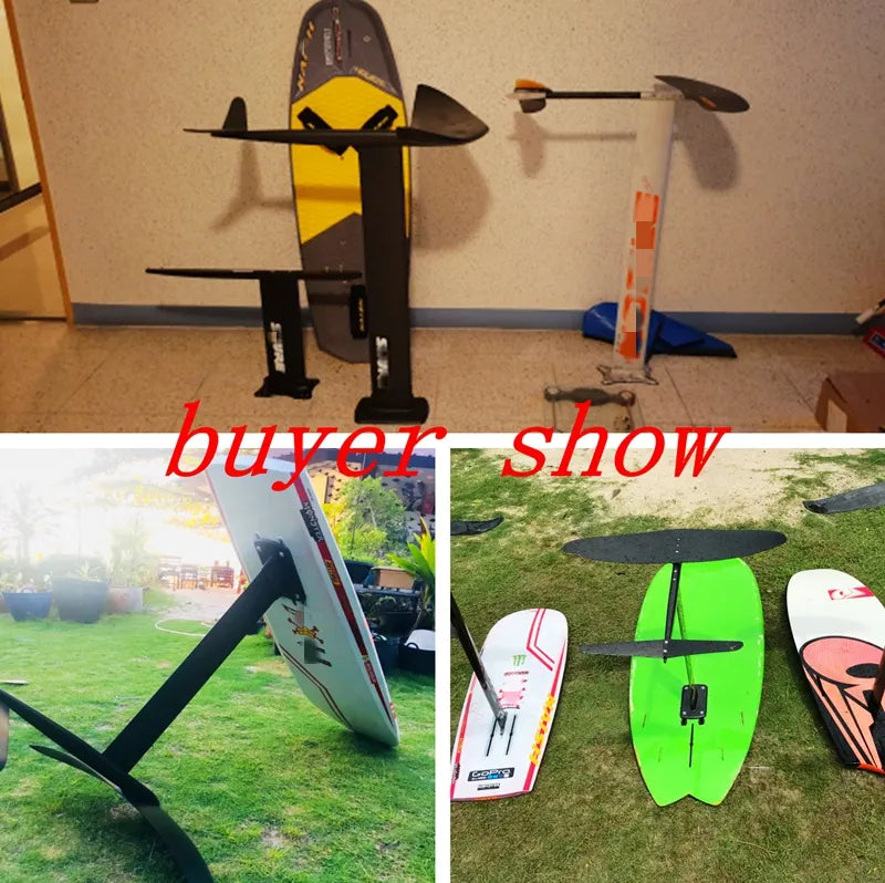 Larger L hydrofoil Pure 3K Carbon Wings+Aluminum fuselage mast plate Hydrofoil Foils for SUP Surf Foil