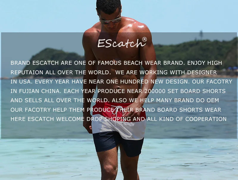Escatch 2025 Hot Sale Swimming Shorts Men Quick Dry Solid Color Pocket Shorts Para Hombre Gym Breathable Mesh Liner Sportswear 