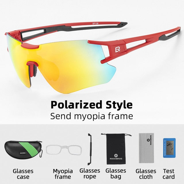 ROCKBROS Polarized Cycling Glasses Clear Bike Glasses Eyewear UV400 Outdoor Sport Sunglasses Men Women Cycling Sunglasses