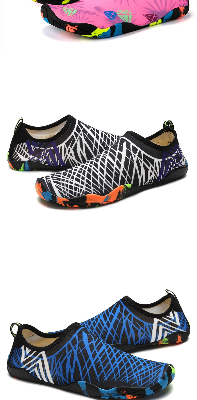 Men Women Beach Barefoot Aqua Socks Sneakers Water Shoes Gym Sports Surfing Diving Swimming Bathing Snorkeling Shoes Kids Adults