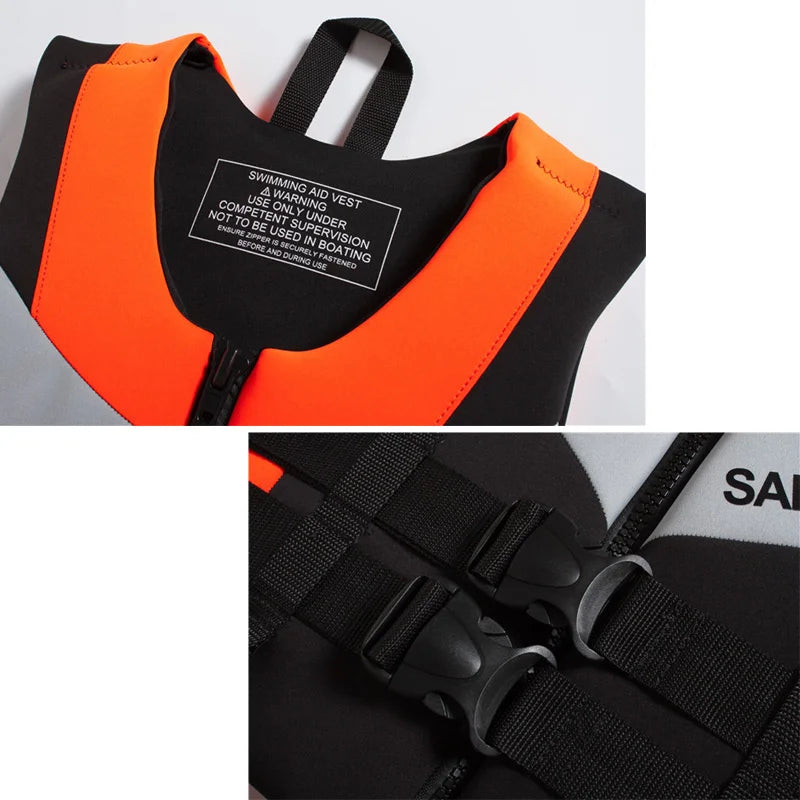 Neoprene Life Jacket Adult Life Vest Water Sports Fishing Vest Kayaking Boating Swimming Surfing Drifting Safety Life Vest Suits