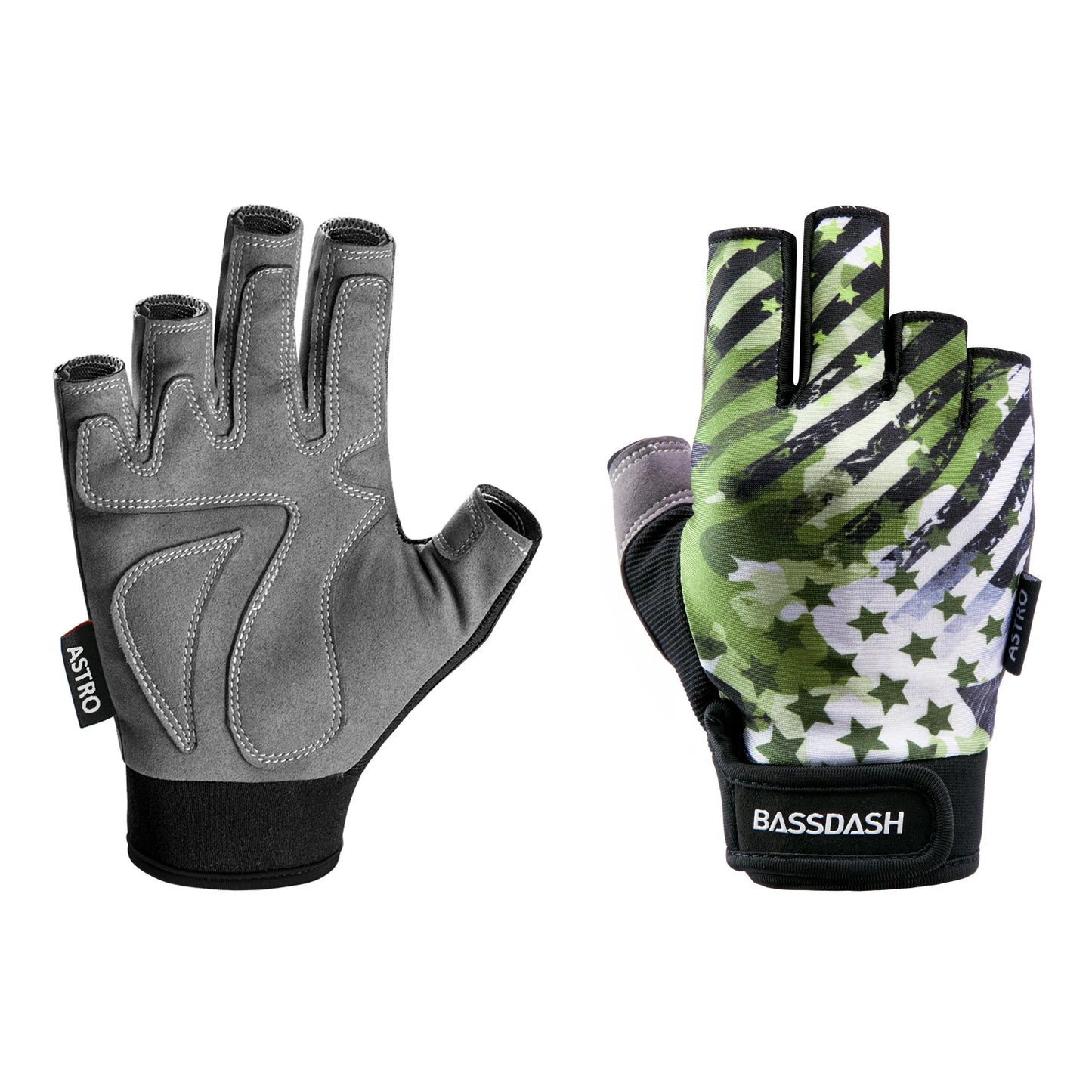 Bassdash Astro Heavy-Duty Sure Grip Fishing Gloves Men's Women's Fingerless Gloves for Game Fishing Kayaking Paddling Sailing
