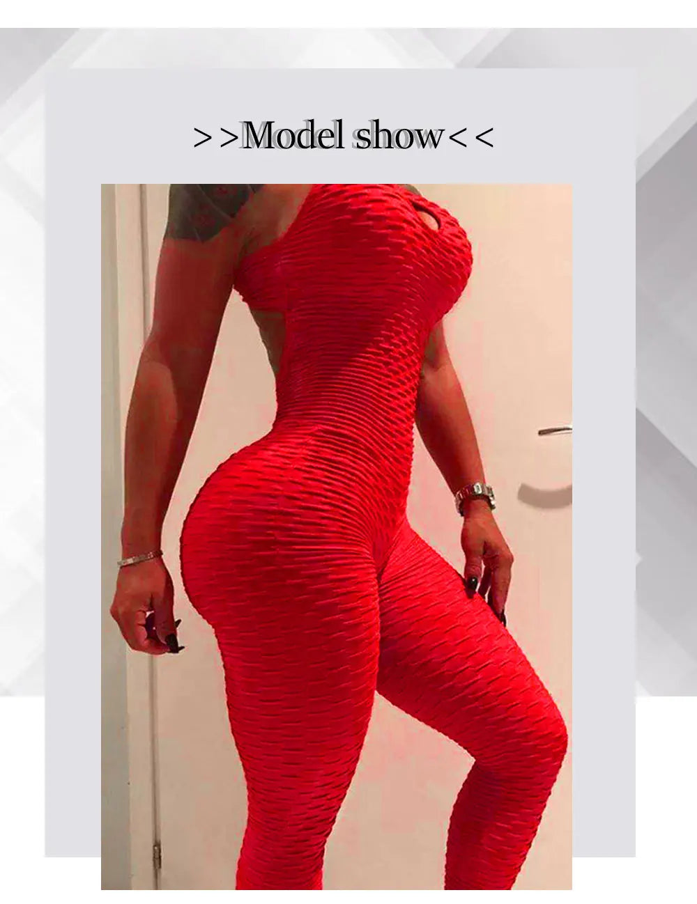 Sexy Backless Jumpsuits Women Solid Fitness Push Up Yoga Suits Elastic Seamless Jacquard Bubble Gym Sportswear Workout Clothes