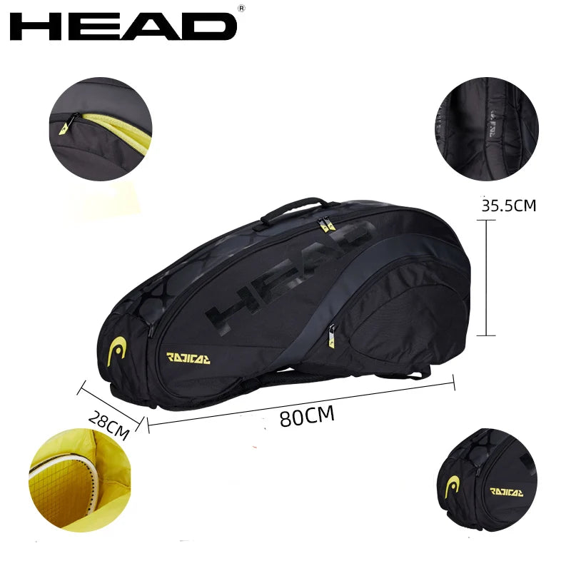 6-pack Genuine HEAD Tennis Bag Radical 25th Anniversary Limited Edition Tenis Raquete De Padel Backpack Large Capacity Tenis Bag