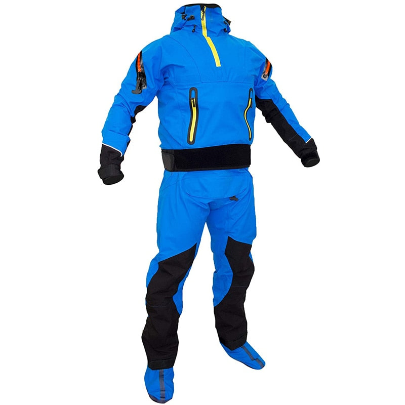 3-Layer Breathable Waterproof Poly Drysuit with Hood for SUP,Kayaking,Rafting In Cold Water Dry Suit for Men