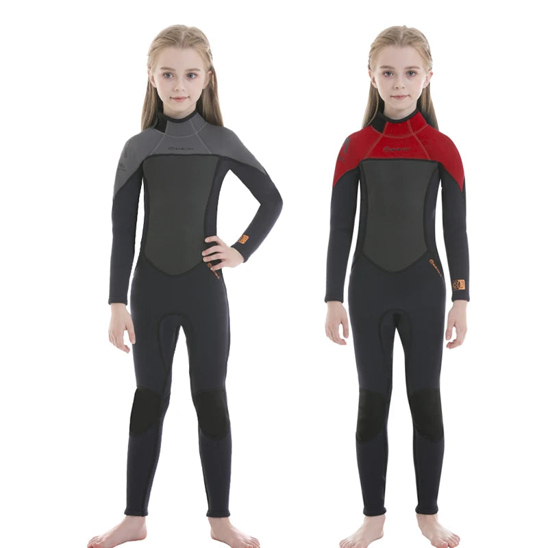 Girls Thick Swimsuit Boys Neoprene Surf Wetsuit 2.5mm Underwater Free Diving Suit Jellyfish Scuba Swimwear Children Bathing Set
