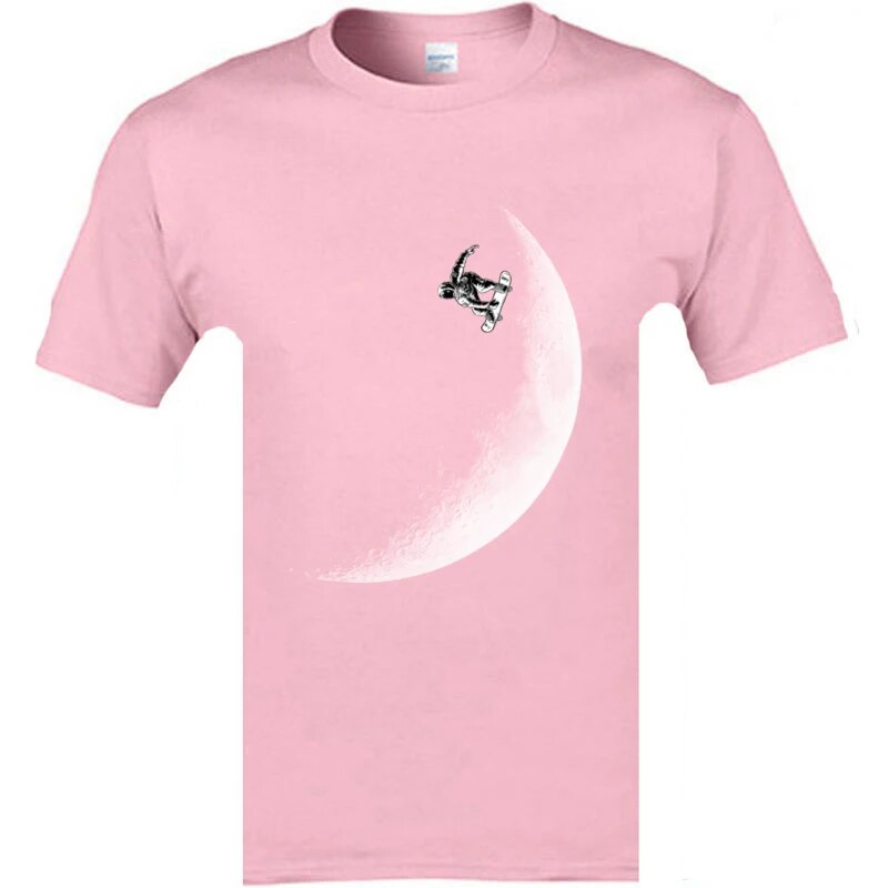Windsurf Skateboarder Elon Musk Tshirt Moon Mars CCCP Russia Normal T Shirt O-Neck Loose Casual Father Tee Shirt Customized Man
