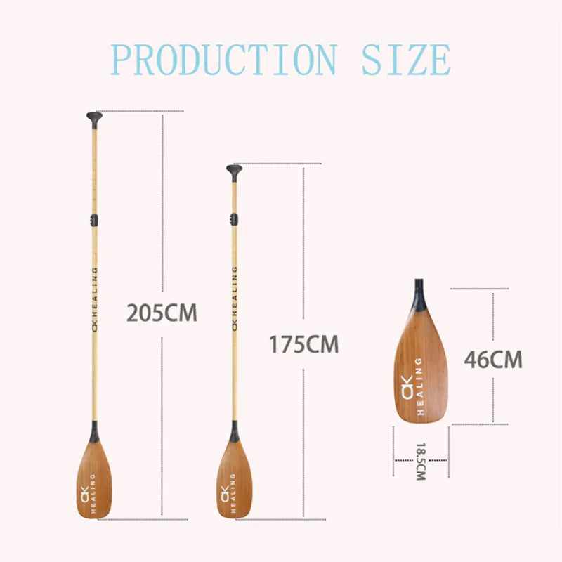 New 3 Pieces SUP Paddle Kayak Boat Stand Up Paddle Board Kayak Boat Paddle For Surfing Surfboard Bamboo Skin Carbon Fiber Shaft