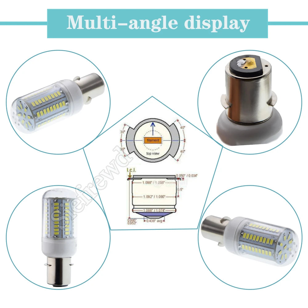 1Pcs LED Marine Lights P28S 24V 36V 48V 120V 220V Professional Sailing Bulb 5630 81SMD Super Bright White 6000K Navigation Lamp