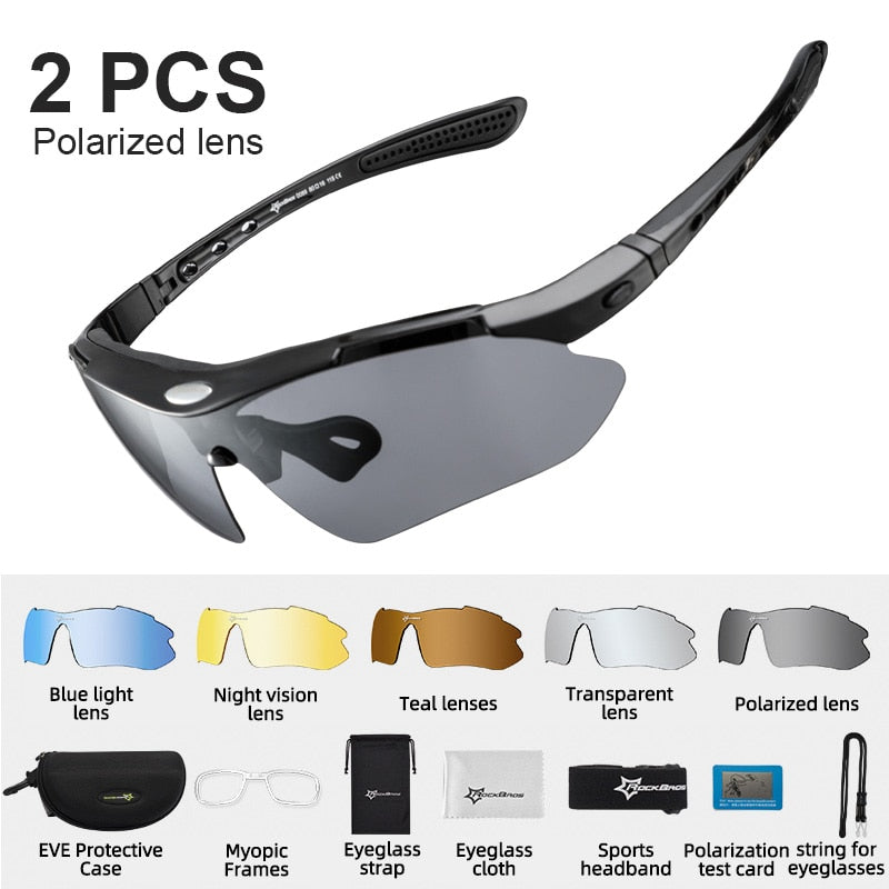 ROCKBROS Polarized Cycling Glasses Clear Bike Glasses Eyewear UV400 Outdoor Sport Sunglasses Men Women Cycling Sunglasses