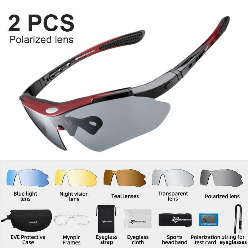 ROCKBROS Polarized Cycling Glasses Clear Bike Glasses Eyewear UV400 Outdoor Sport Sunglasses Men Women Cycling Sunglasses