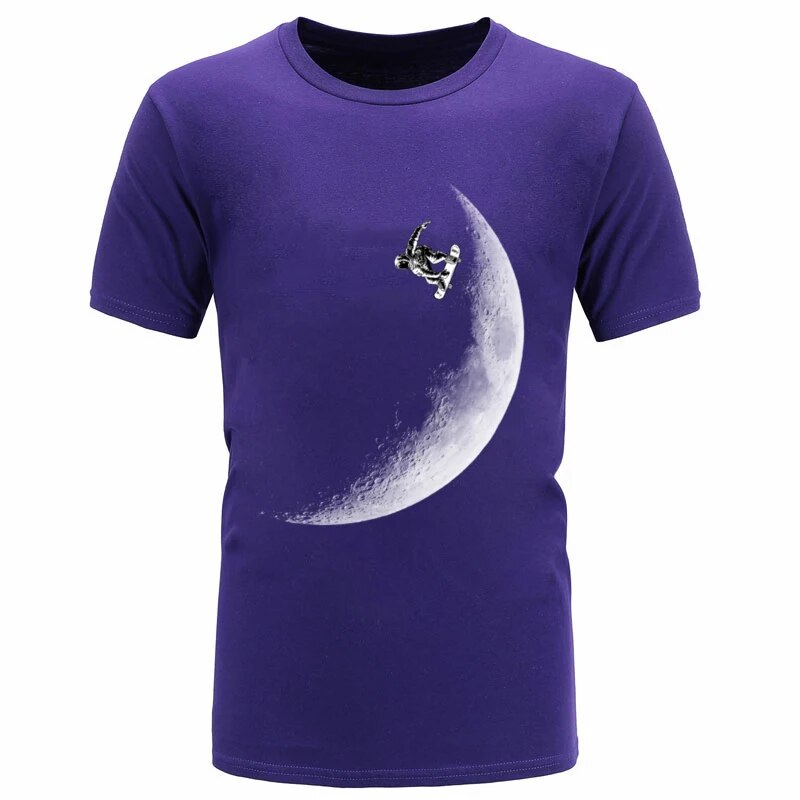 Windsurf Skateboarder Elon Musk Tshirt Moon Mars CCCP Russia Normal T Shirt O-Neck Loose Casual Father Tee Shirt Customized Man