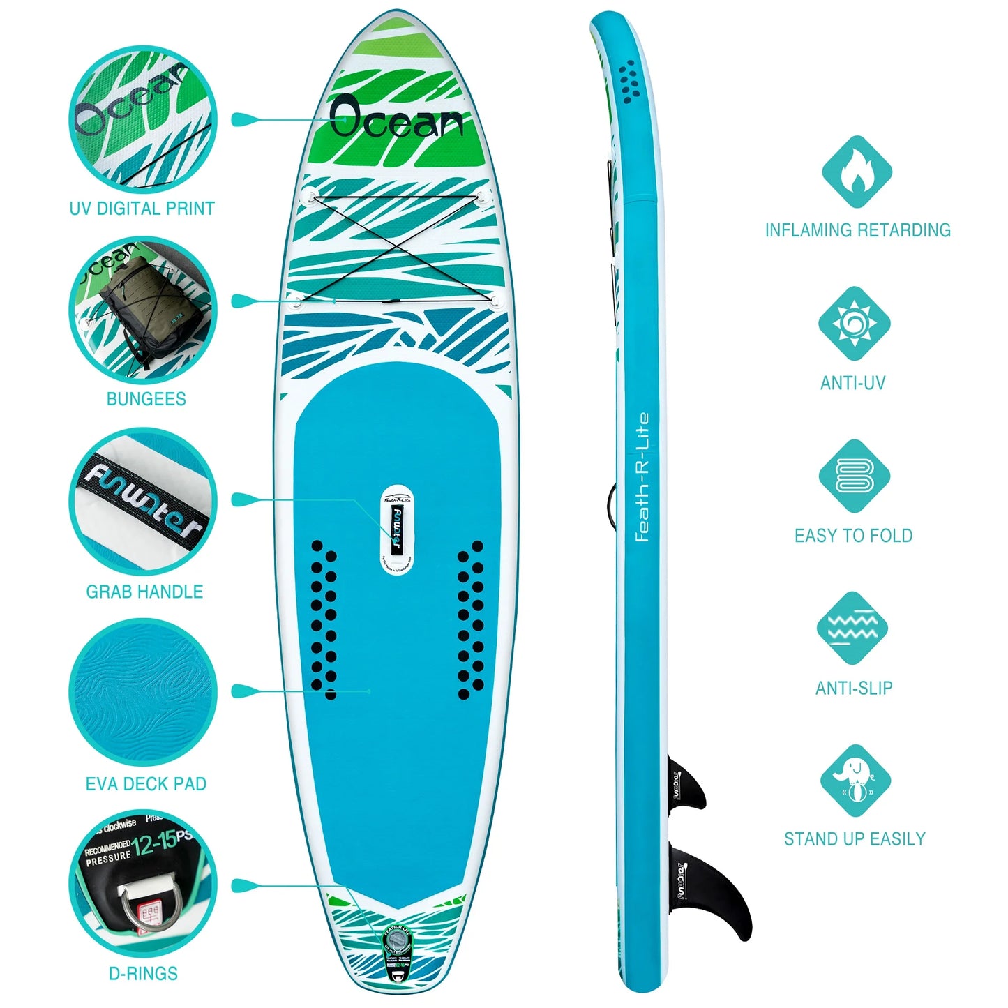 FUNWATER Dropshipping OEM Wholesale supboard Stand-up Paddleboarding Paddle Tablas Surf sup Board Soft Top Surfboard Inflatable