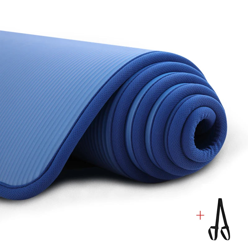10MM Extra Thick Yoga Mats Non-slip NRB Exercise Mat with Bandages Tasteless Pilates Gym Workout Fitness Mats 183cmx61cm