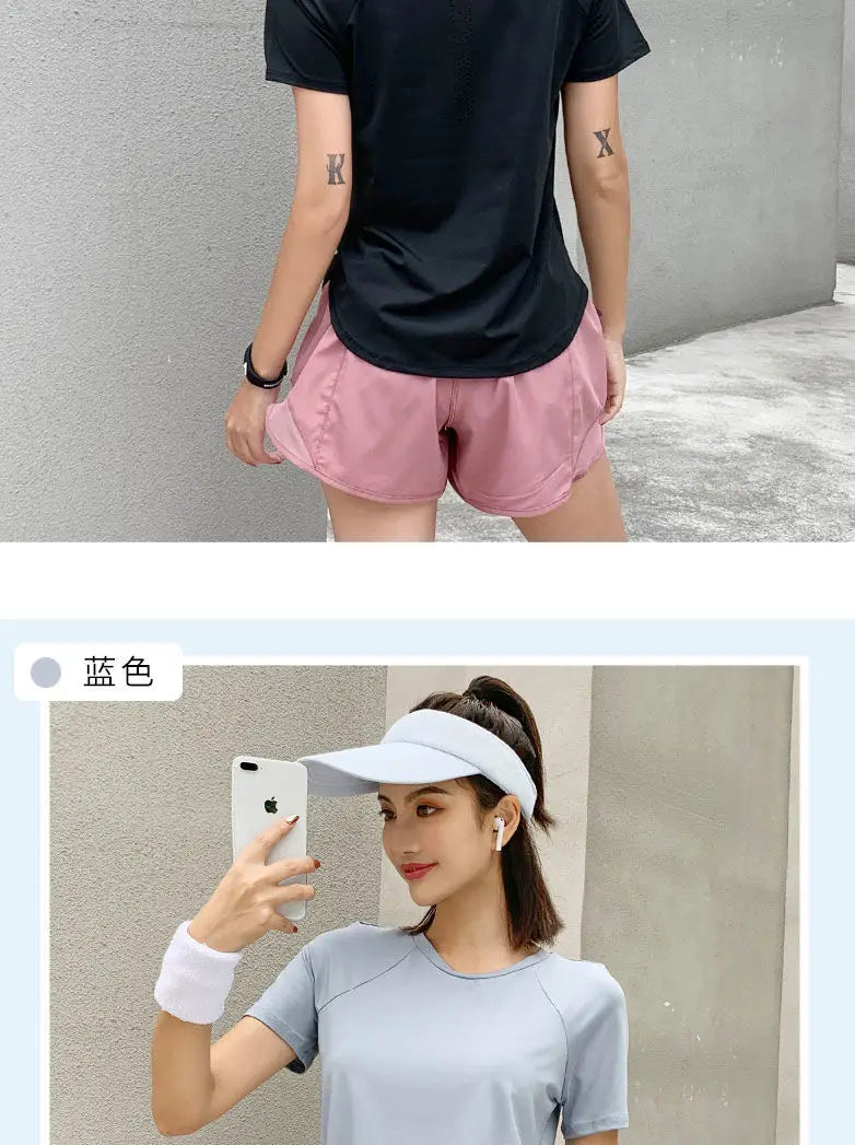 Women Sport T-shirt Quick Drying Mesh Sweat Wicking Short Sleeve Loose Slim Bodybuilding Fitness Gym Clothing