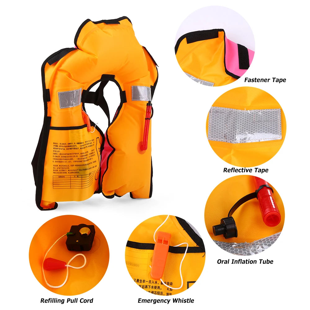 2pcs / 1pcs  Inflatable Life Jacket Professional Adult Swiming Fishing Life Vest Swimwear Water Sport Swimming Survival Jacket