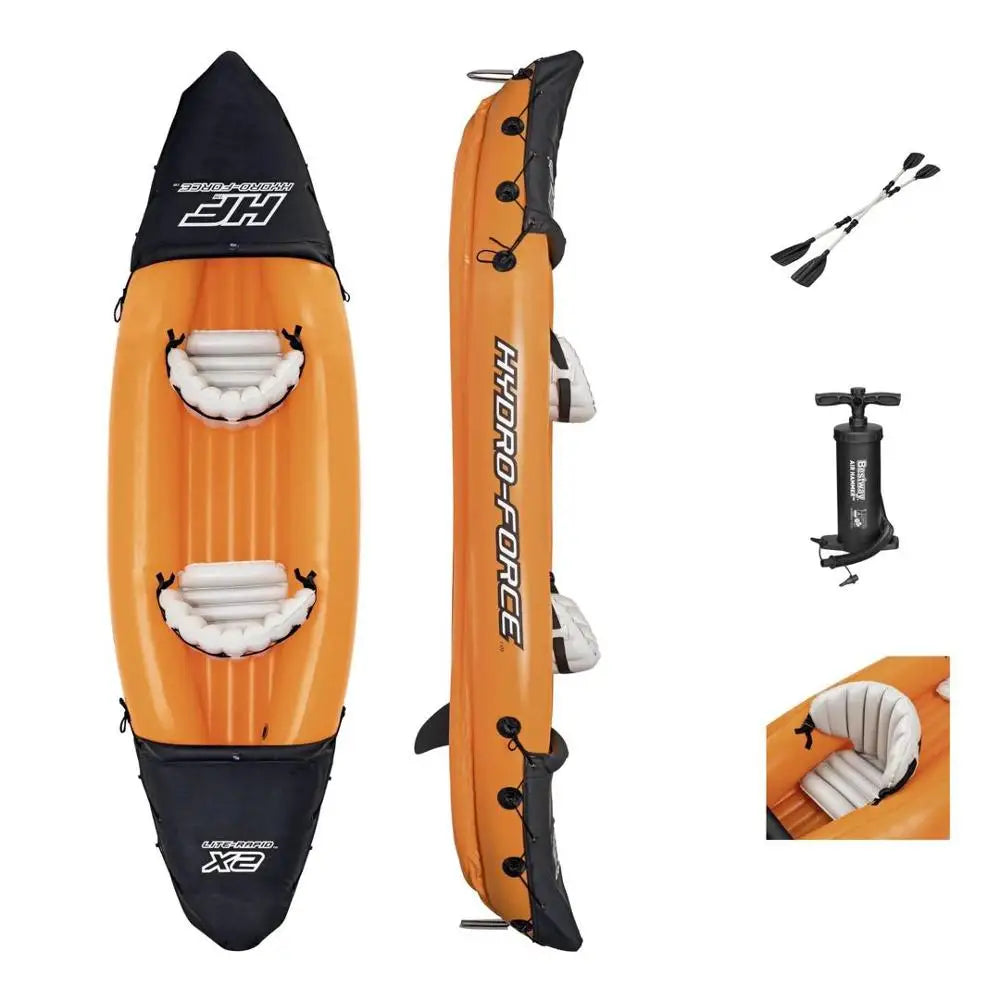 Selfree-Inflatable Kayak Fishing Boat Portable Water Sport with Paddle Pump and Bag 2Persons Size 321X88 cm Orange 2023 Drop