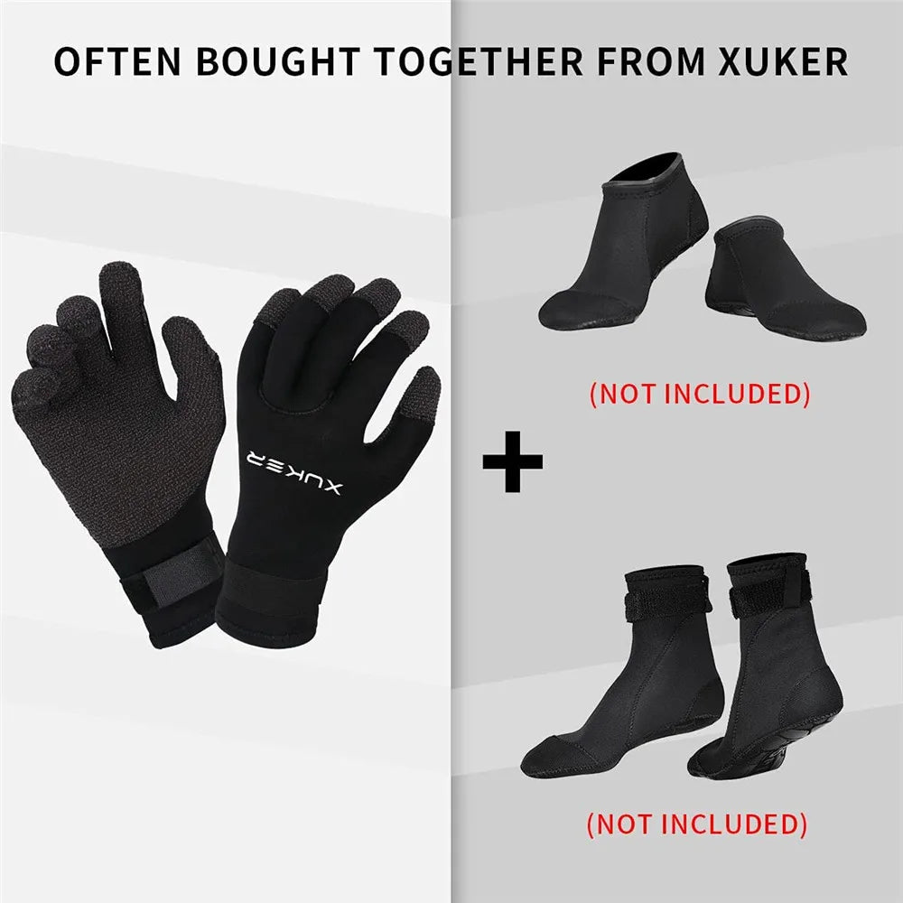 3mm Neoprene Diving Gloves Cut Resistant Keep Warm for Snorkeling Paddling Surfing Kayaking Canoeing Spearfishing Water Sports