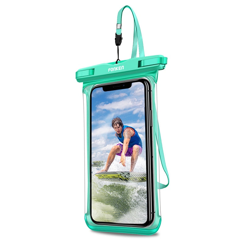Fonken capa de telefone à prova d'água, para iphone, samsung, xiaomi, bolsa seca para natação, subaquática, bolsa à prova d'água para celular