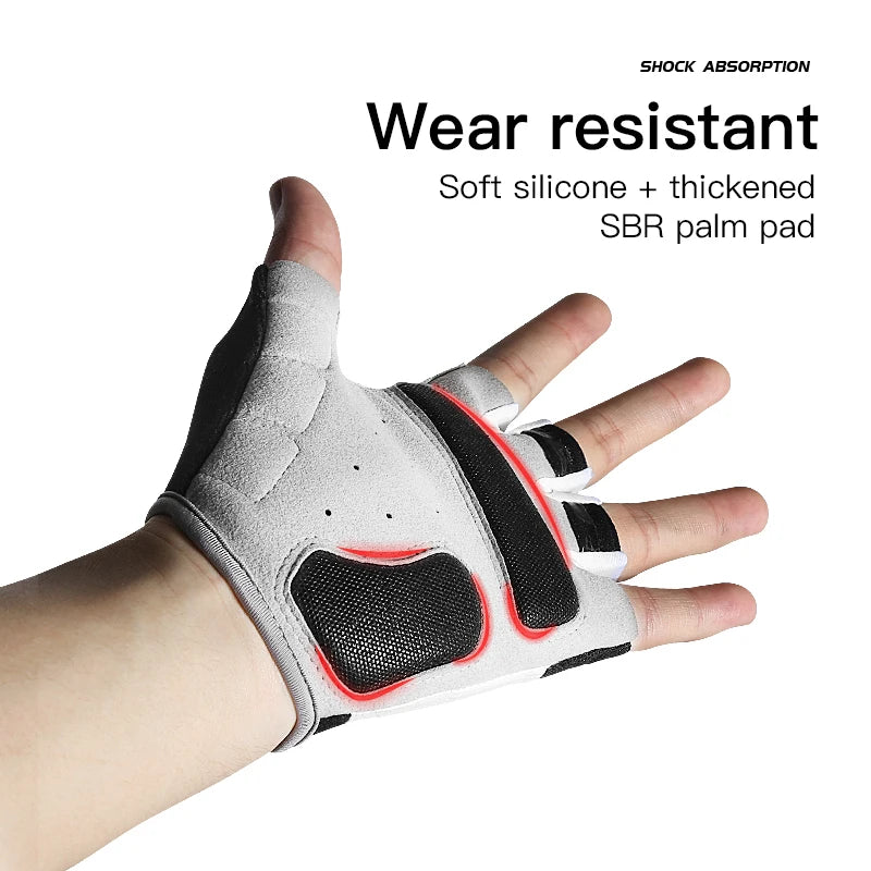 Bicycle Gloves Fitness Half Finger Cycling Glove Female Silicone Gel Anti-Slip Summer Breathable MTB Mittens Lycra M L XL
