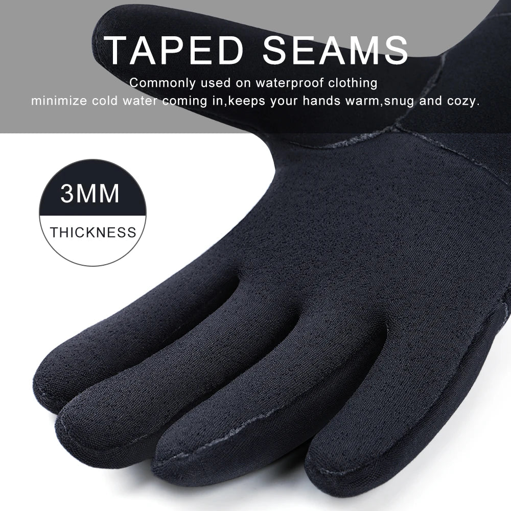 Thickened warm gloves winter riding ski winter swimming aquatic Sports waterproof non-slip gloves palm protection