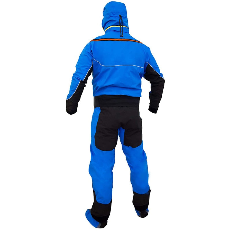 3-Layer Breathable Waterproof Poly Drysuit with Hood for SUP,Kayaking,Rafting In Cold Water Dry Suit for Men