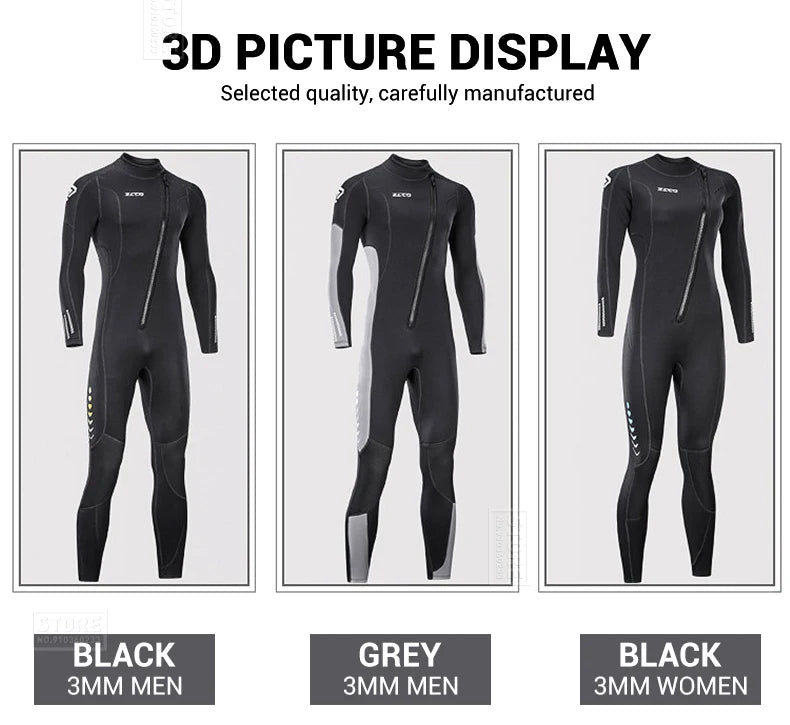 3MM Neoprene Wetsuit Men Surf Scuba Diving Suit Equipment Underwater Fishing Spearfishing Kitesurf Swimwear Wet Suit Equipment