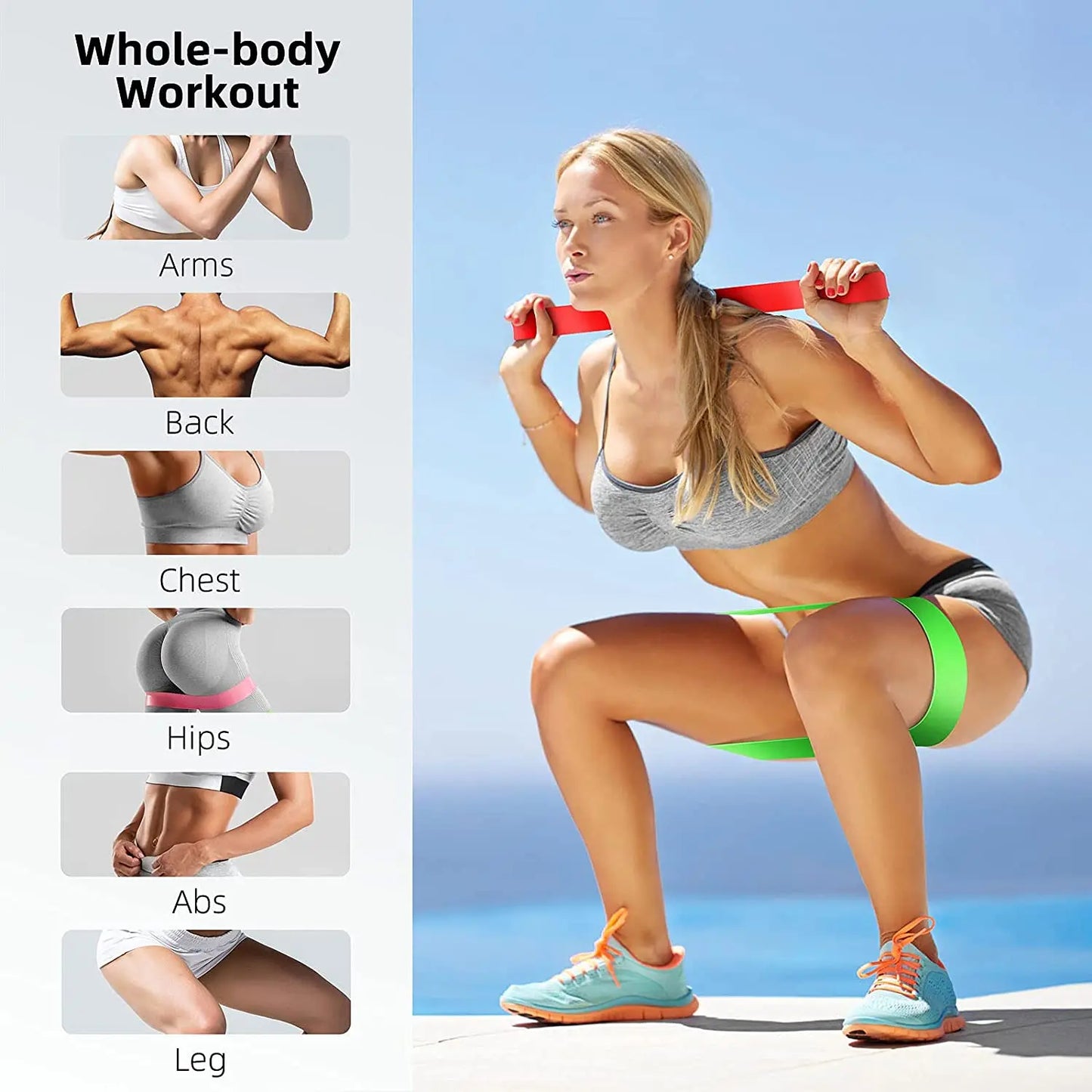 Resistance Bands natural Latex& TPE Gym Strength Training Fitness Equipment Expander Yoga Rubber band