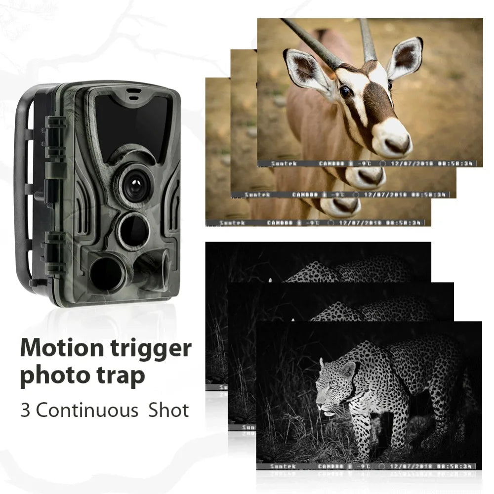 Hunting Camera Trail Cameras 20MP 1080P Night Vision Photo Trap HC801A Wireless Wildlife Surveillance Tracking