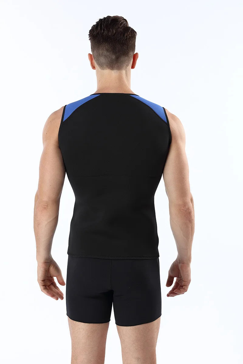 3MM Neoprene Wetsuit Vest Jacket Sleeveless Full Zipper Sunscreen Warm Wetsuits Top Mens for Cold Water Diving Surfing