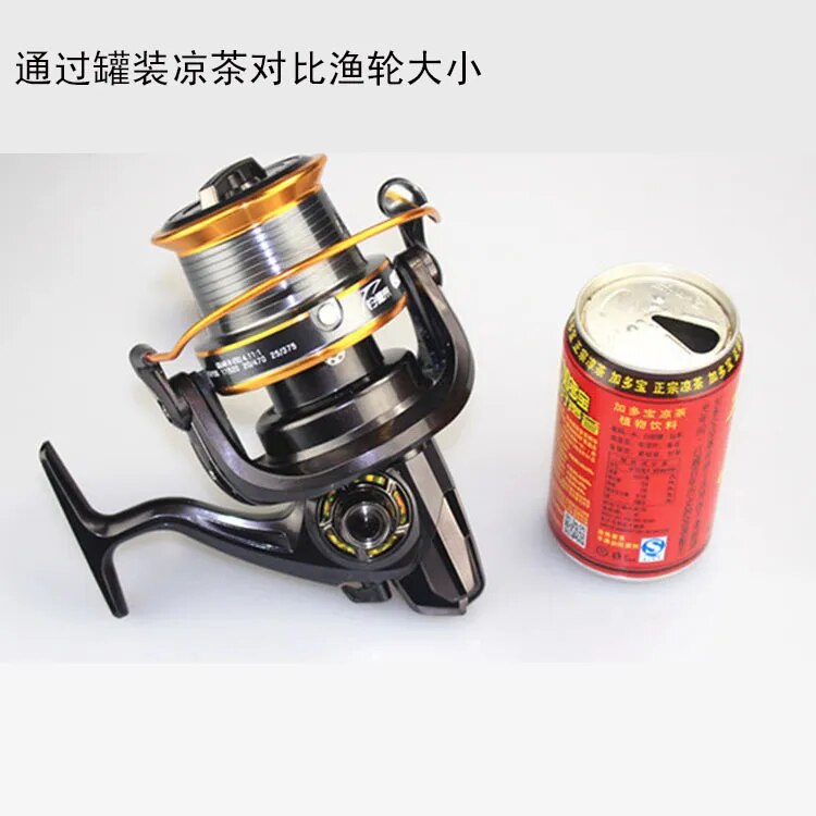 free delivery 9000 full metal wire cup wheel cast fishing reel by sea rod fishing ship wheel gear wholesale