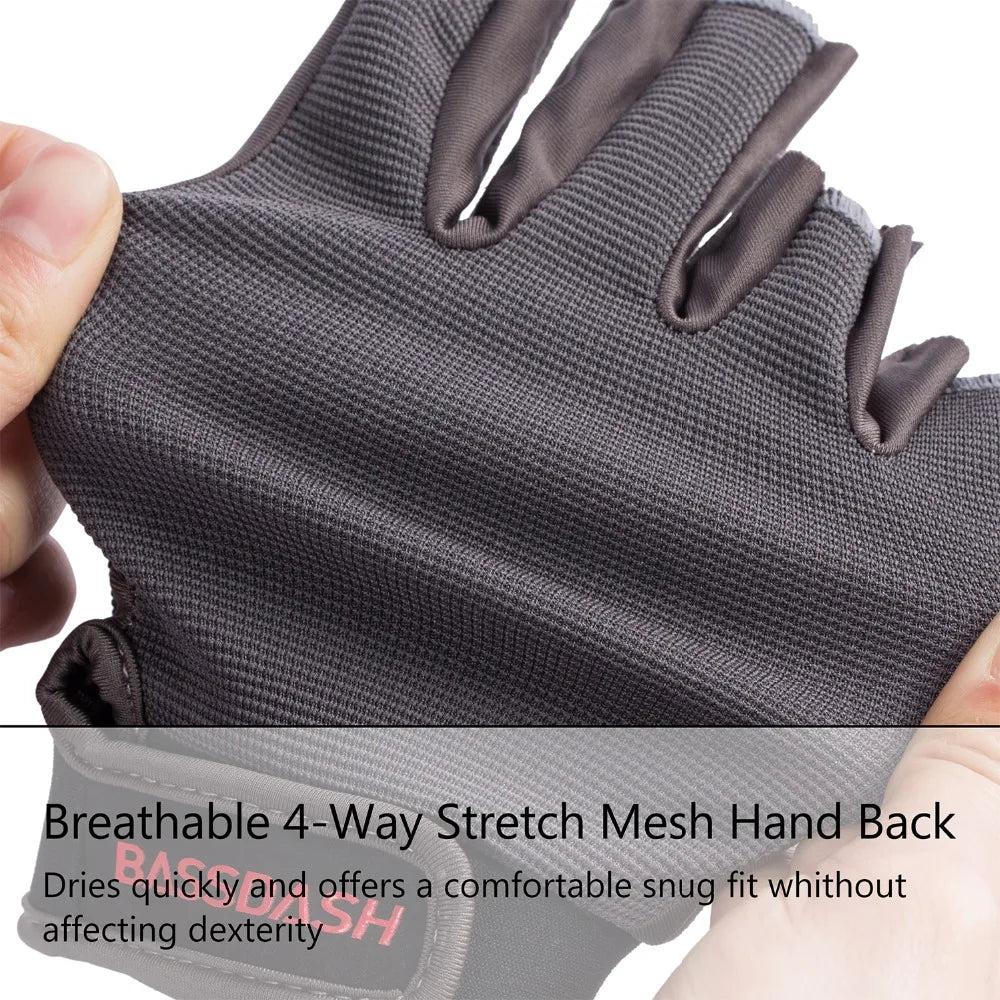 Bassdash Astro Heavy-Duty Sure Grip Fishing Gloves Men's Women's Fingerless Gloves for Game Fishing Kayaking Paddling Sailing
