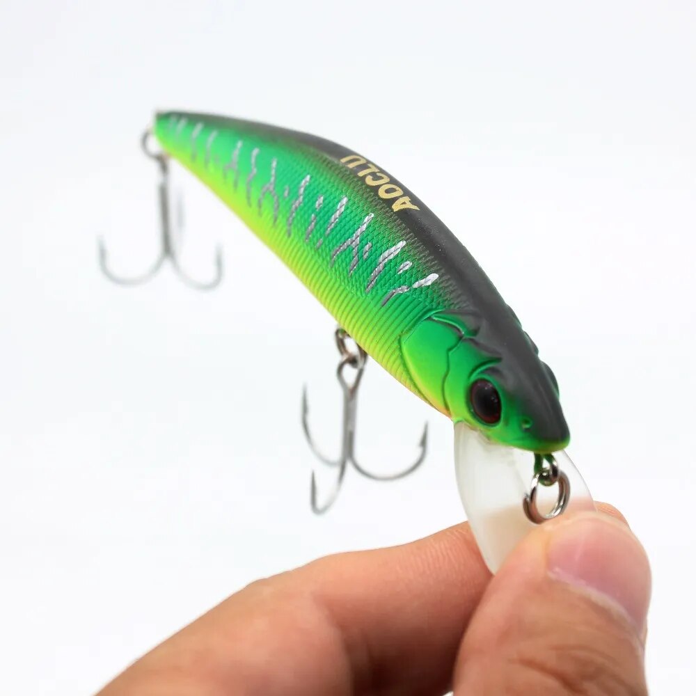 AOCLU Floating Wobbler Jerkbait 95cm 12.3g Diving 1.6m Deep Hard Bait Minnow Crank Lure Bass Yield Fishing VMC Hook Flat Body