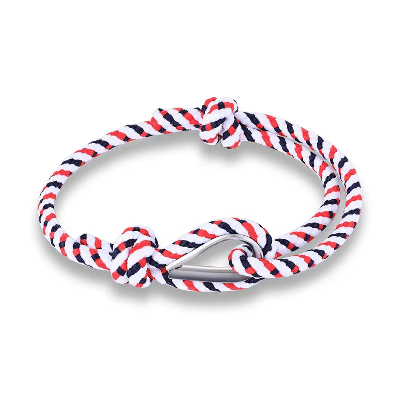 MKENDN New Arrival Fashion Sport Camping Parachute Navy Blue Cord Men Women Nautical Survival Rope Chain Bracelet Summer Style