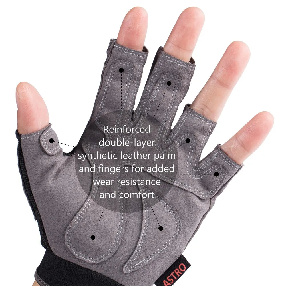 Bassdash Astro Heavy-Duty Sure Grip Fishing Gloves Men's Women's Fingerless Gloves for Game Fishing Kayaking Paddling Sailing