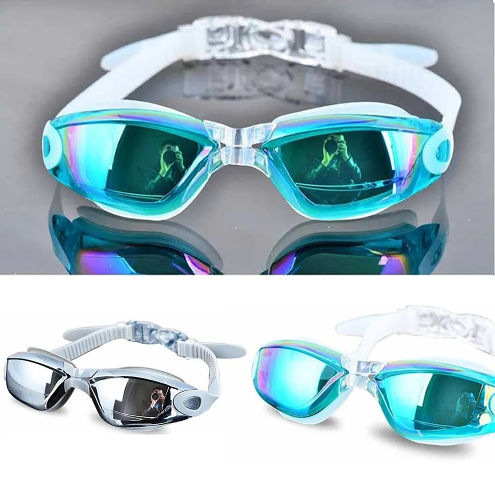 Women Men Electroplating UV Waterproof Swimming Goggles Anti fog Swimwear Eyewear Swim Diving Water Glasses Gafas Adjustable