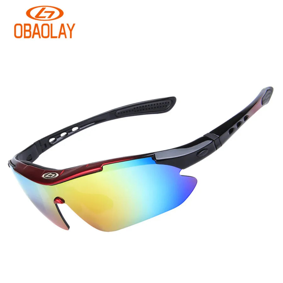 OBAOLAY Polarized UV400 Cycling Sunglasses Bicycle Bike Eyewear Goggle Riding Outdoor Sports Fishing Glasses 5 Lens