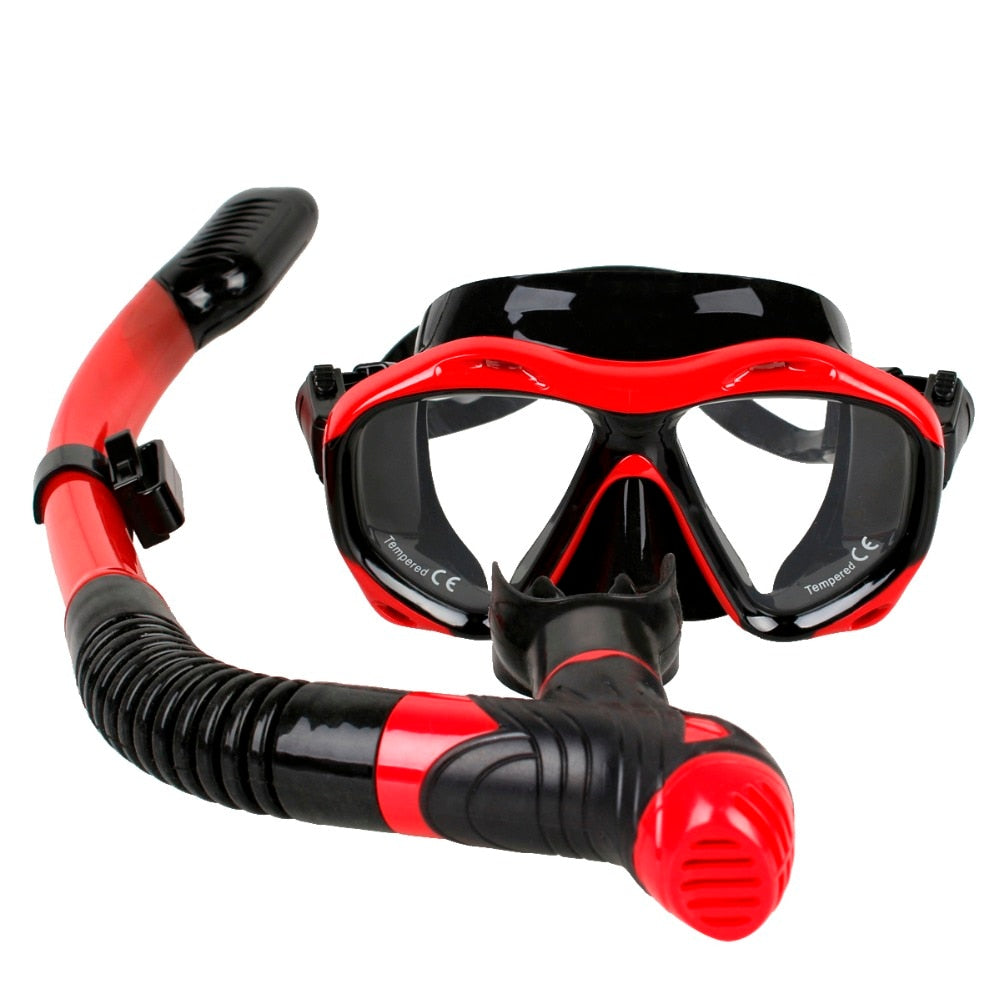 Underwater Brand Professional Scuba Snorkels Mask Diving Mask Equipment Goggles Glasses Diving Swimming Easy Breath Tube Set