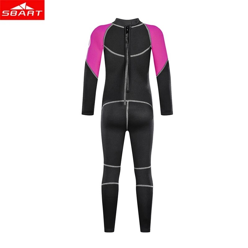 SBART New 2MM Children's Neoprene Wetsuit One-Piece 2-15 Years Kids Long Sleeve Full Body Sunscreen Diving Suit Warm Swimsuit