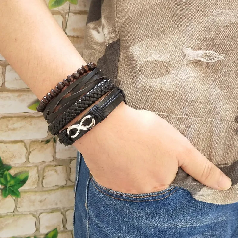 High Quality Leather Bracelets Men Charm Nautical Survival Rope Chain Bracelet Wrap Sport Bracelet 29 Styles Are Available.