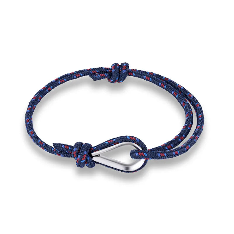 MKENDN New Arrival Fashion Sport Camping Parachute Navy Blue Cord Men Women Nautical Survival Rope Chain Bracelet Summer Style