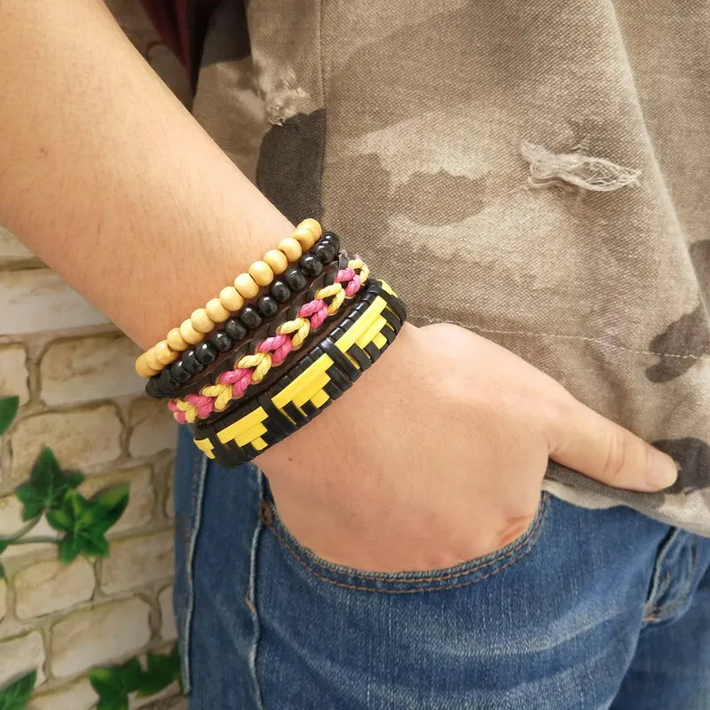 High Quality Leather Bracelets Men Charm Nautical Survival Rope Chain Bracelet Wrap Sport Bracelet 29 Styles Are Available.